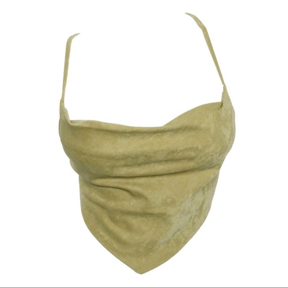 NWT  Mini Cord Scarf Crop Top - Picture 5 of 7